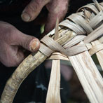 Owen Jones making an oak swill at Hatfield Living Crafts fair 2017